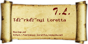 Tárkányi Loretta névjegykártya